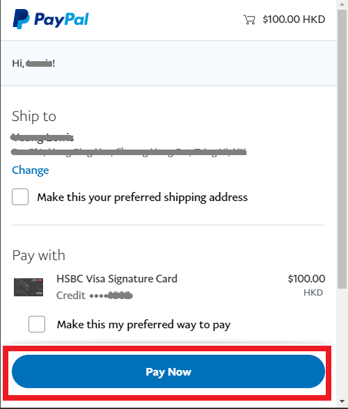 Step 9.2 Login confirm credit card then click Pay Now